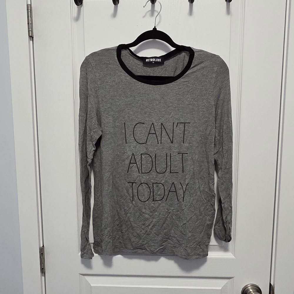 Gray Graphic Long Sleeve Tee